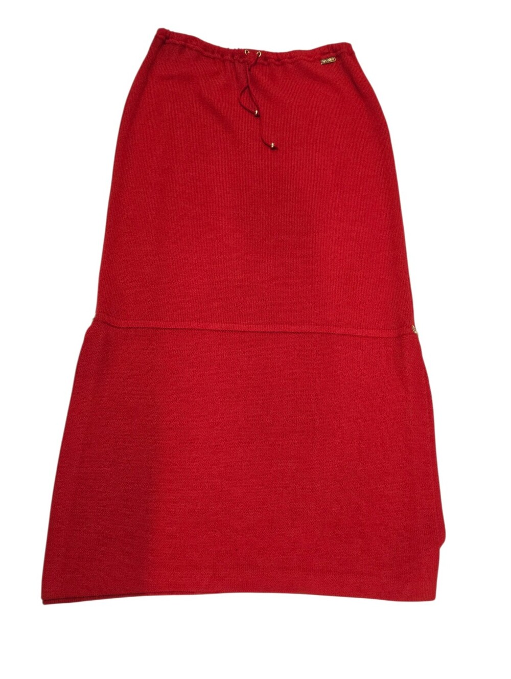 St. John Sport Red Drawstring Knit Skirt SZ